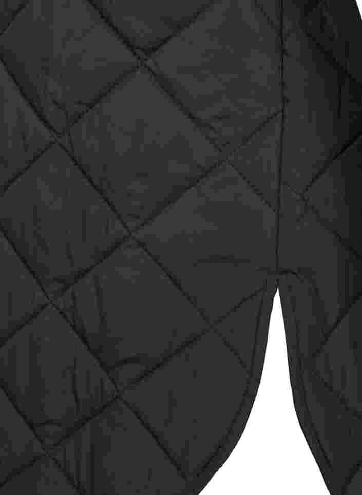 Lange Steppweste mit Knopfverschluss und Taschen, Black, Packshot image number 3