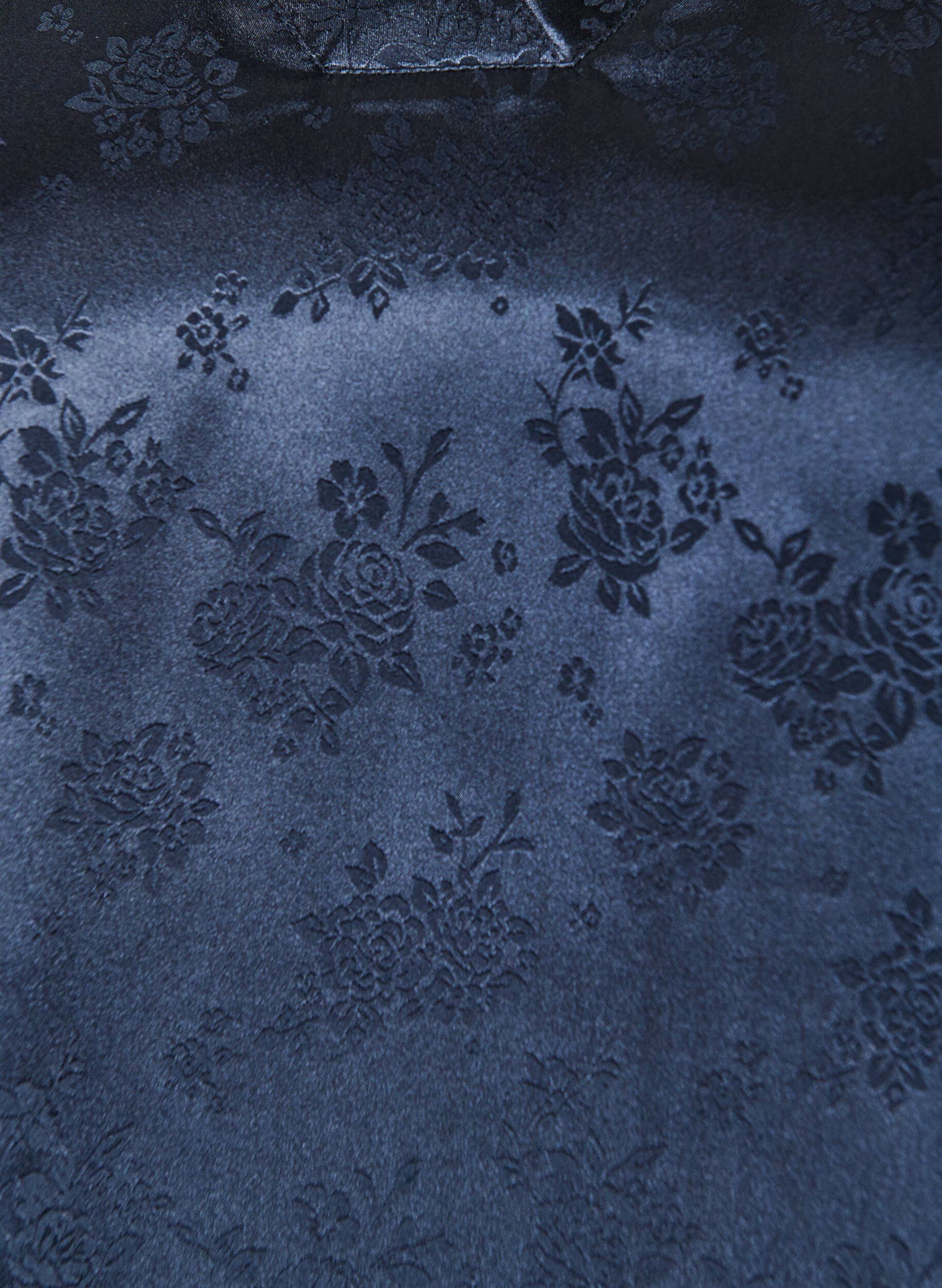 ZizziGebl&uuml;mte Bluse aus Satin mit V-Ausschnitt, Blau, Packshot image number 2