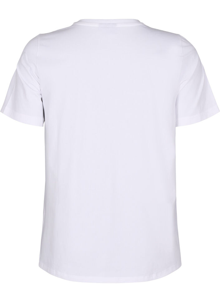 T-Shirt aus Bio-Baumwolle mit Rundhalsausschnitt, Bright White, Packshot image number 1