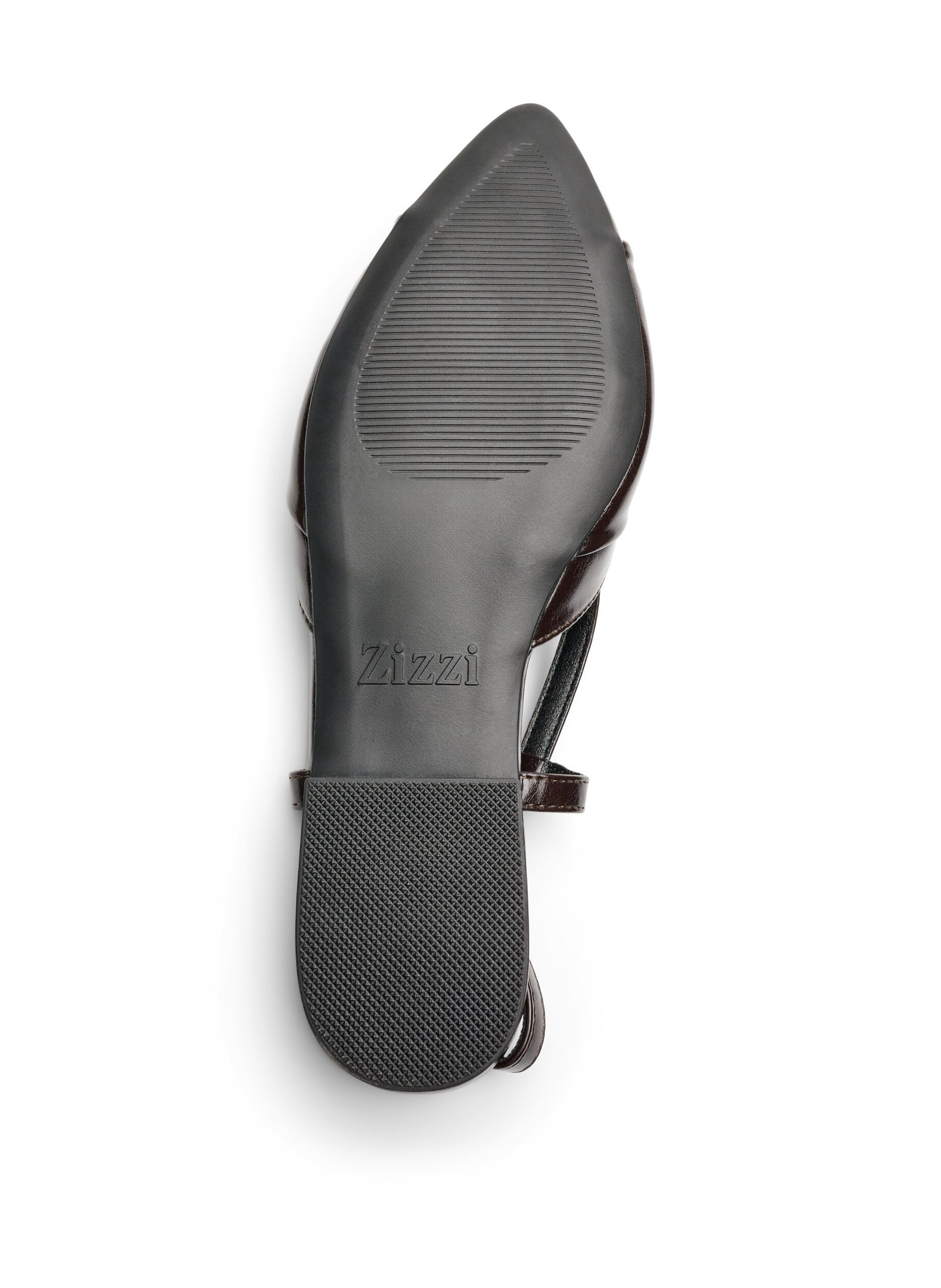 ZizziSlingback mit Schleifendetail in Lackoptik, Braun, Packshot image number 4