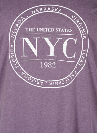 Meliertes T-Shirt mit Print und kurzen Ärmeln, Vintage Violet Mel., Packshot image number 2
