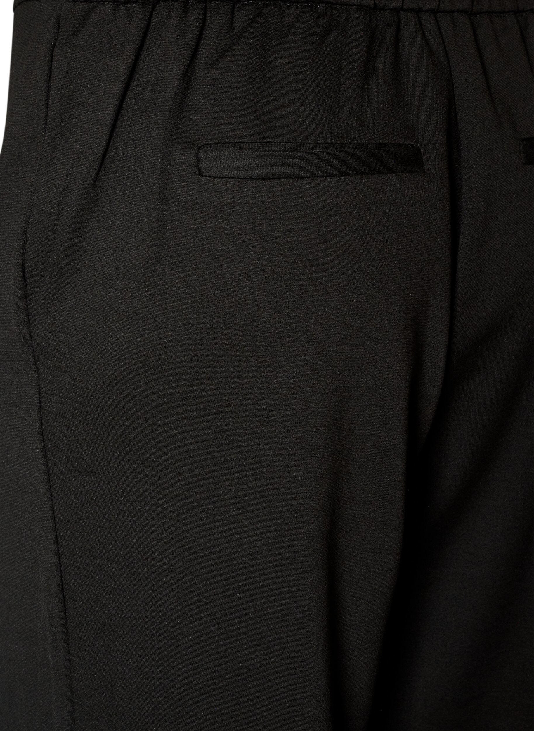 ZizziLockere Hose aus Jersey mit hoher Taille, Schwarz, Packshot image number 3