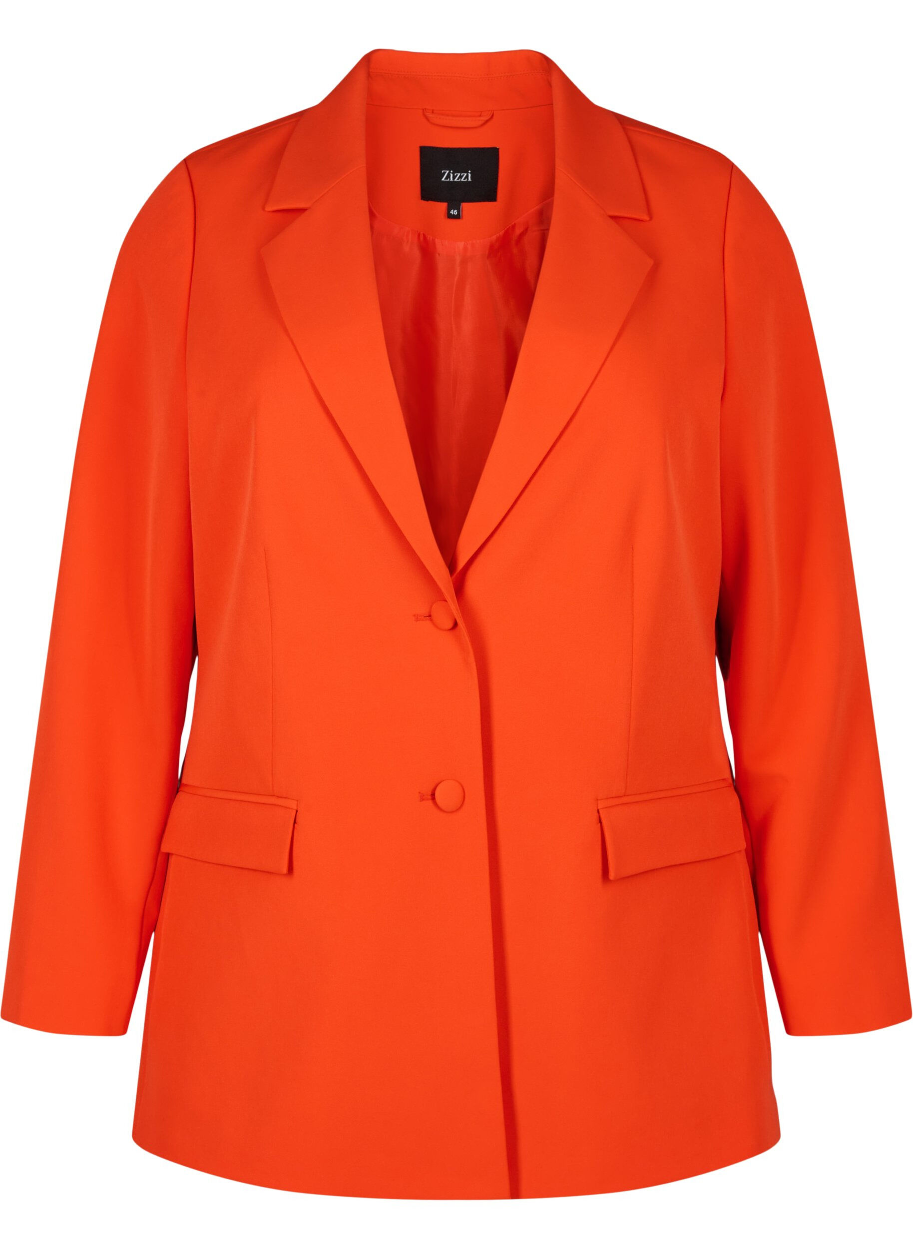 ZizziKlassischer Blazer mit Knopfverschluss, Orange.com, Packshot image number 0