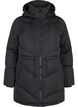 Mittellange Pufferjacke mit Kapuze, Black, Packshot image number 0
