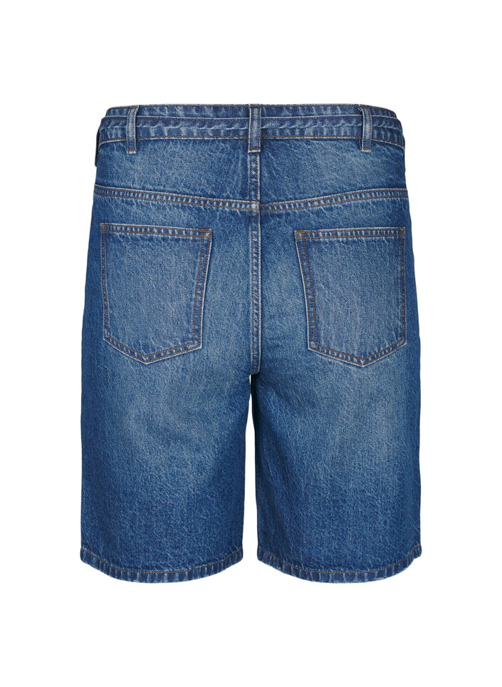 Slim fit Jeansshorts mit Bindeg&uuml;rtel, Blau, Packshot