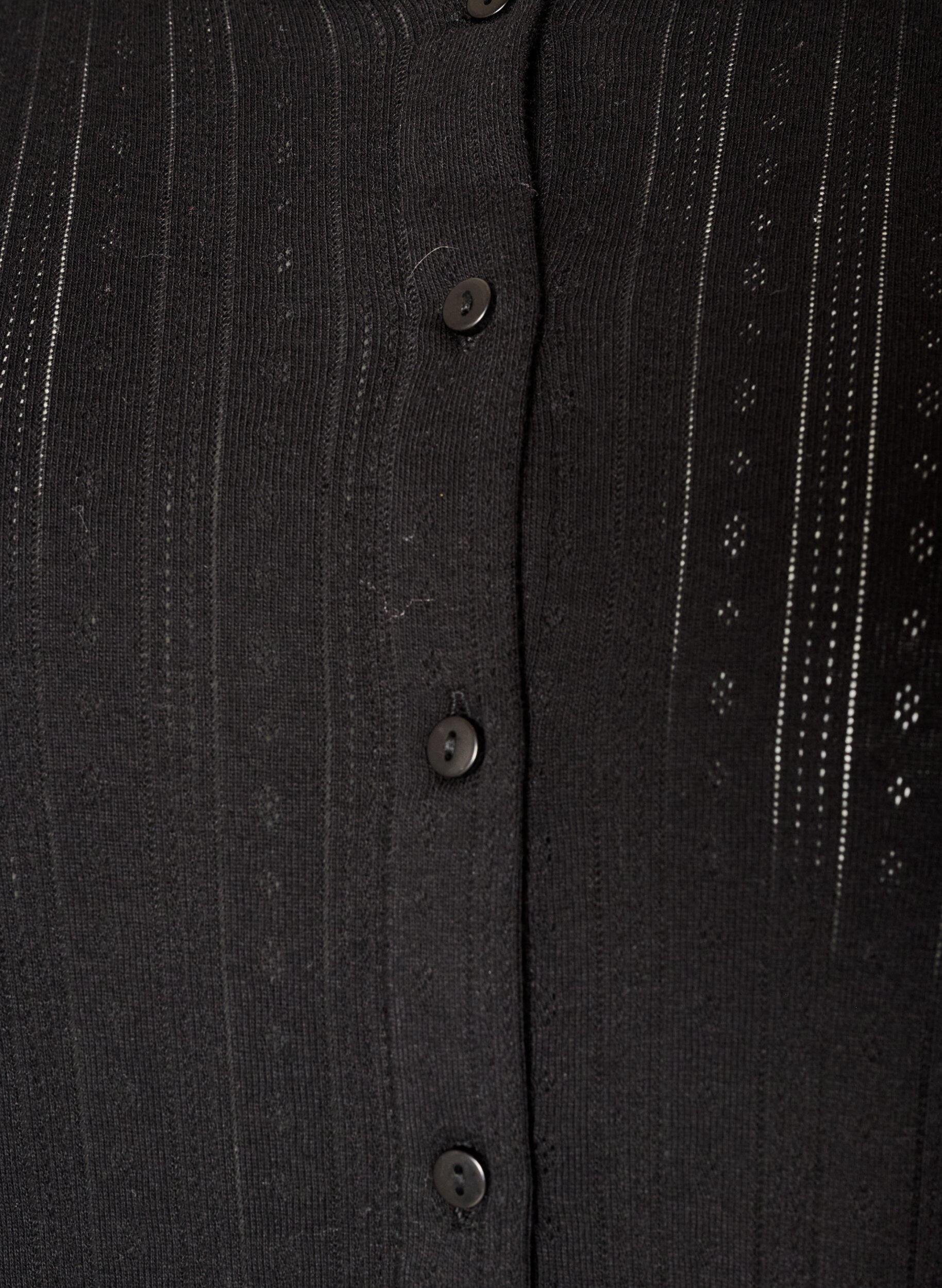 ZizziStrickjacke aus Bio-Baumwolle mit Lochstickerei, Schwarz, Packshot image number 2