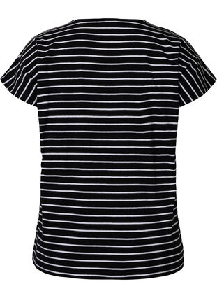 T-Shirt aus Baumwolle mit Streifen, Black W. Stripe, Packshot image number 1