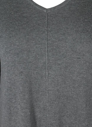Einfarbiges Strickkleid mit langen Ärmeln, Dark Grey Melange, Packshot image number 2