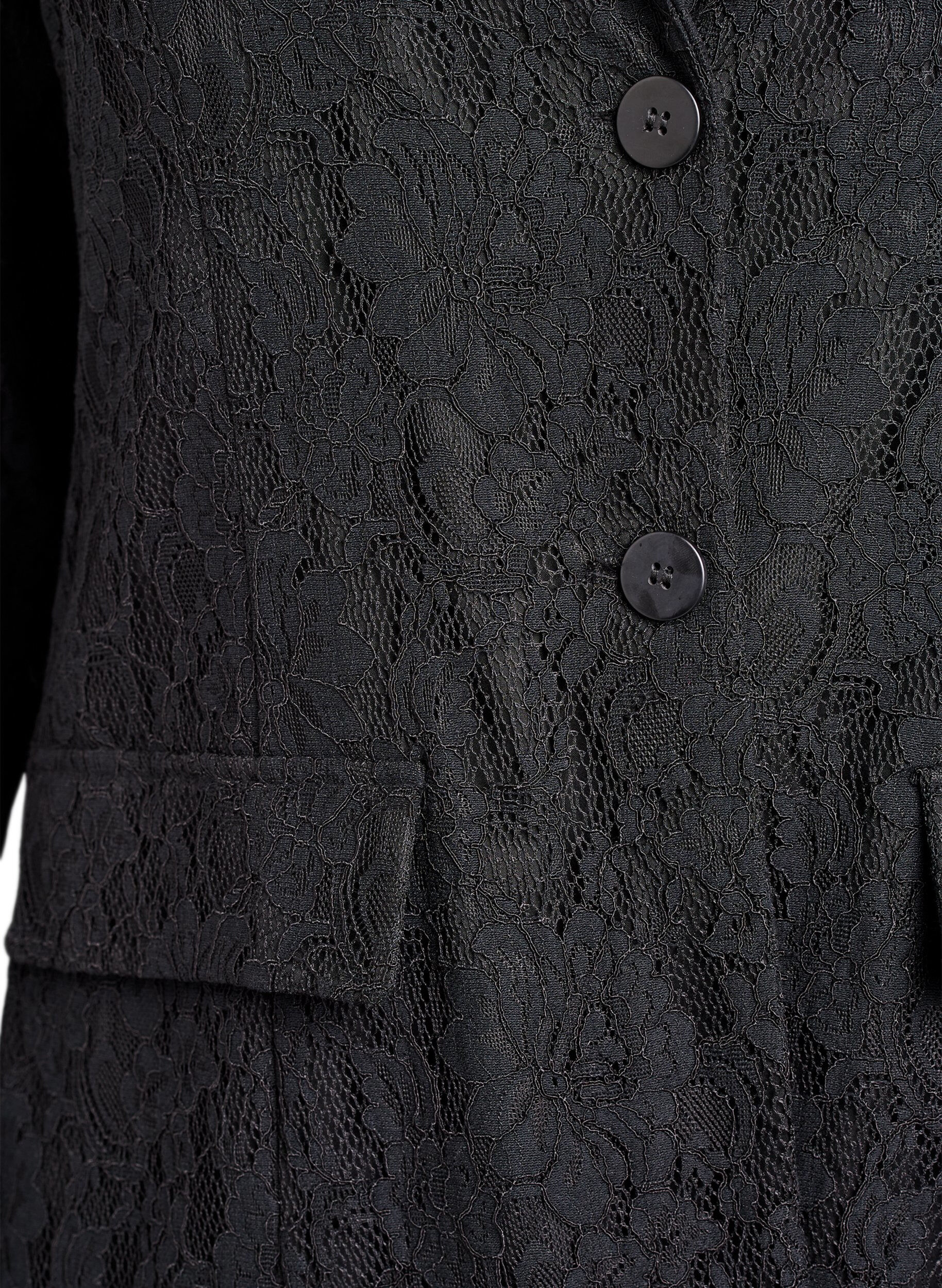 ZizziSpitzenblazer mit Knopfverschluss, Schwarz, Packshot image number 2