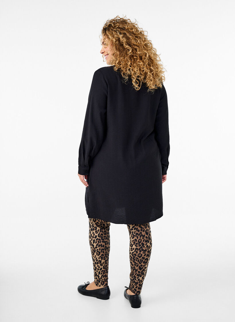 Viskose Leggings mit Leopardendruck, Braun, Model image number 2