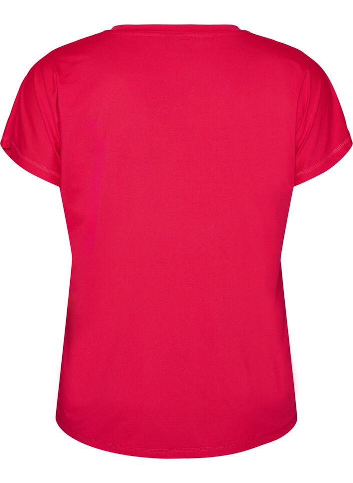 Lockeres Trainings-T-Shirt mit V-Ausschnitt, Pink, Packshot image number 1