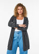Lange Strickjacke aus einer Viskosemischung, Grau, Model image number 0
