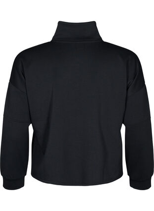 Sweatshirt aus Modalmischung mit hohem Halsausschnitt, Black, Packshot image number 1
