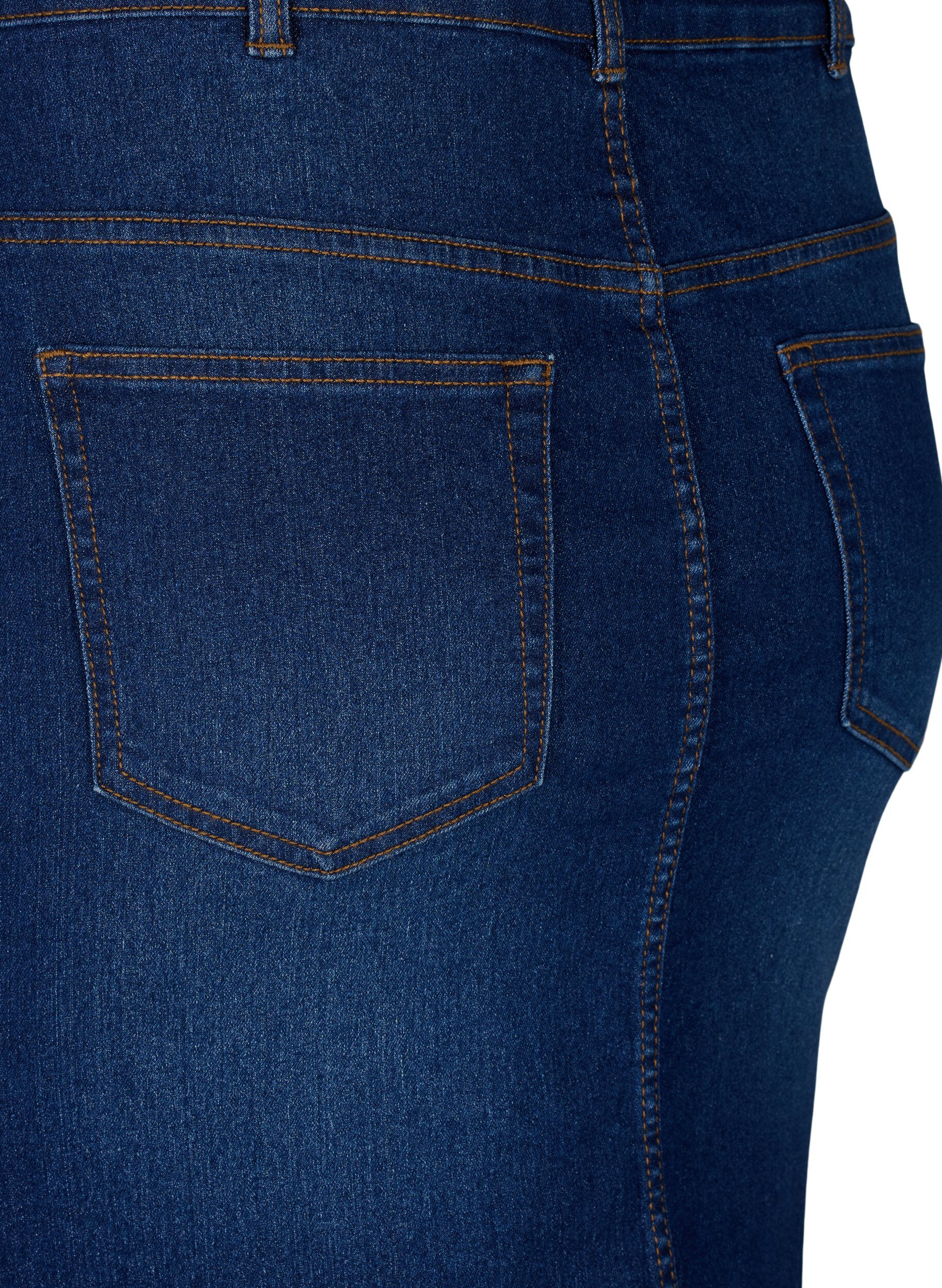 ZizziEng anliegender Jeansrock, Blau, Packshot image number 3