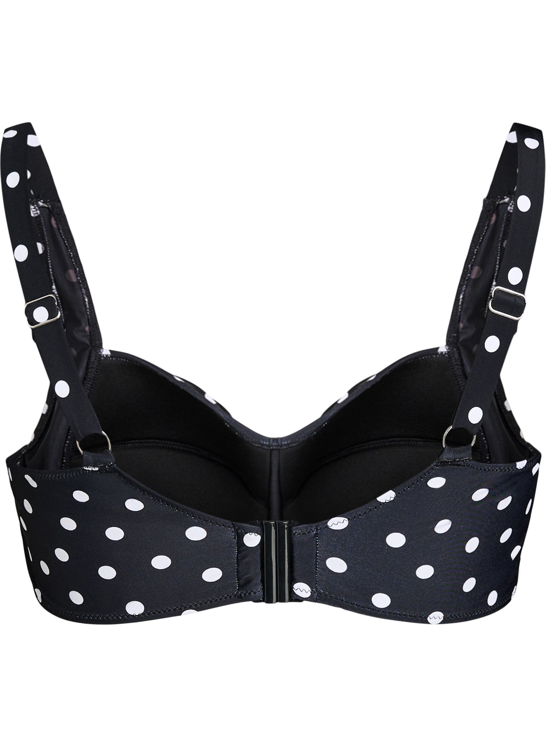 ZizziWattierter Bikini-Oberteil mit Print, Schwarz, Packshot image number 1