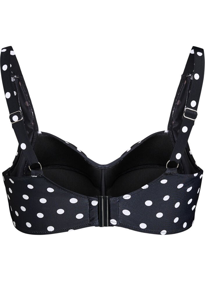 Wattierter Bikini-Oberteil mit Print, Schwarz, Packshot image number 1