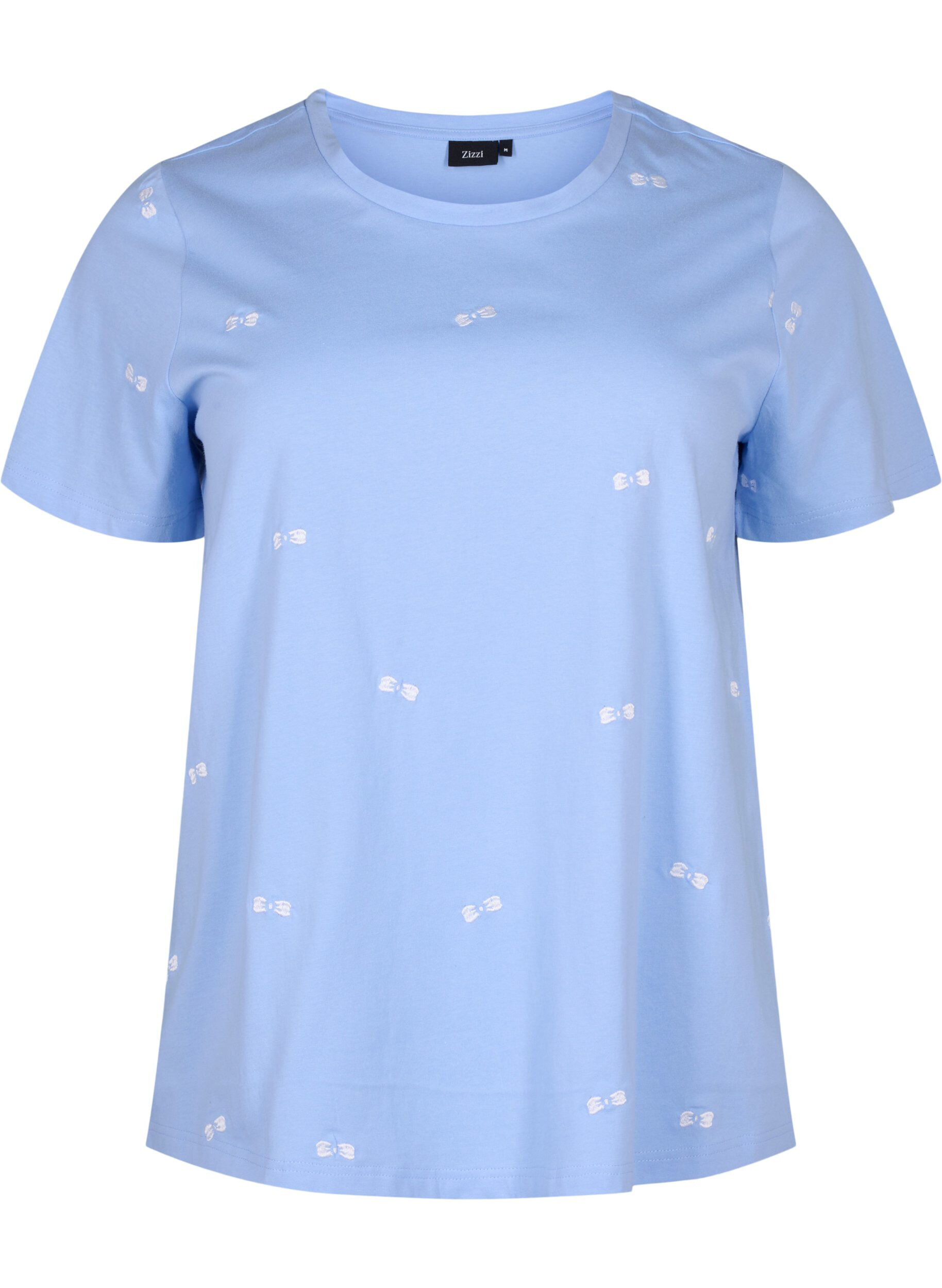 ZizziT-Shirt aus Bio-Baumwolle mit Schleifen, Serenity W. Bow Emb., Packshot image number 0