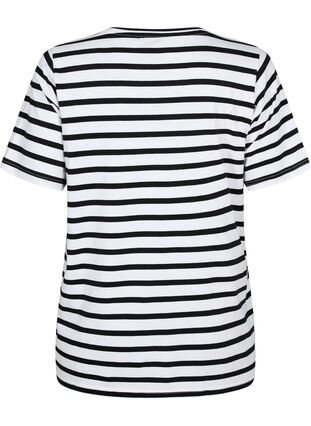 Gestreiftes T-Shirt aus biologischer Baumwolle, Black Stripes, Packshot image number 1