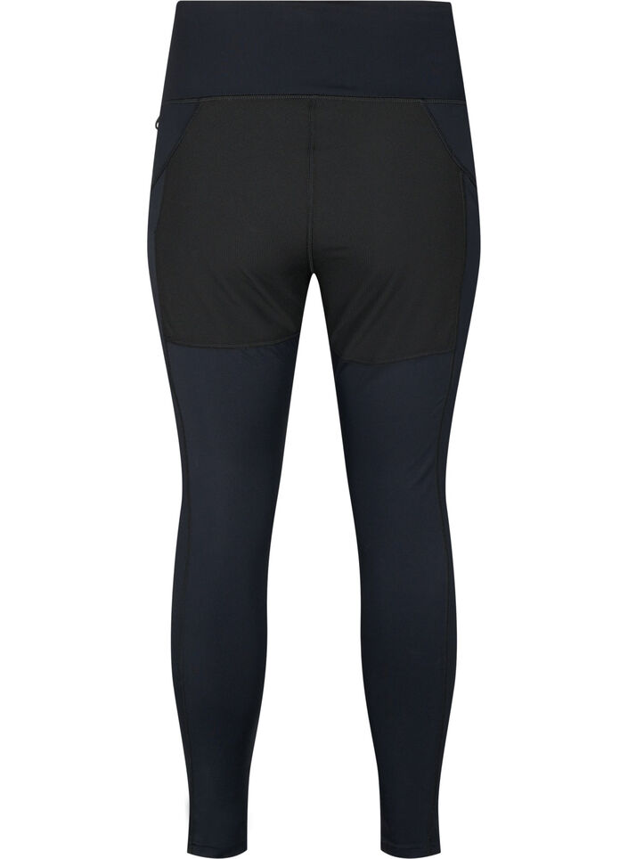 Dehnbare und strapazierfähige Sport-Leggings mit Taschen, Black, Packshot image number 1