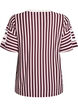 T-Shirt mit Streifen und sportlichem Print, Dunkles Bordeaux, Packshot image number 1