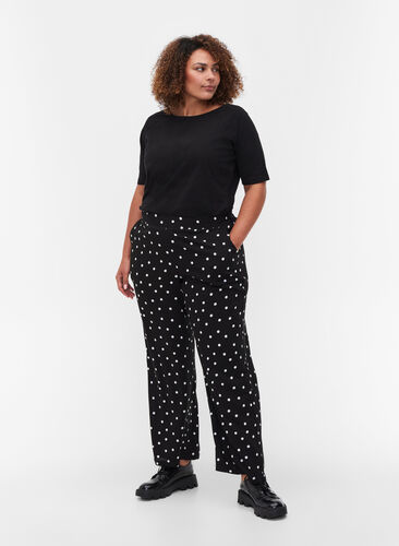 Hose mit Print und Taschen, Black Dot, Model image number 0