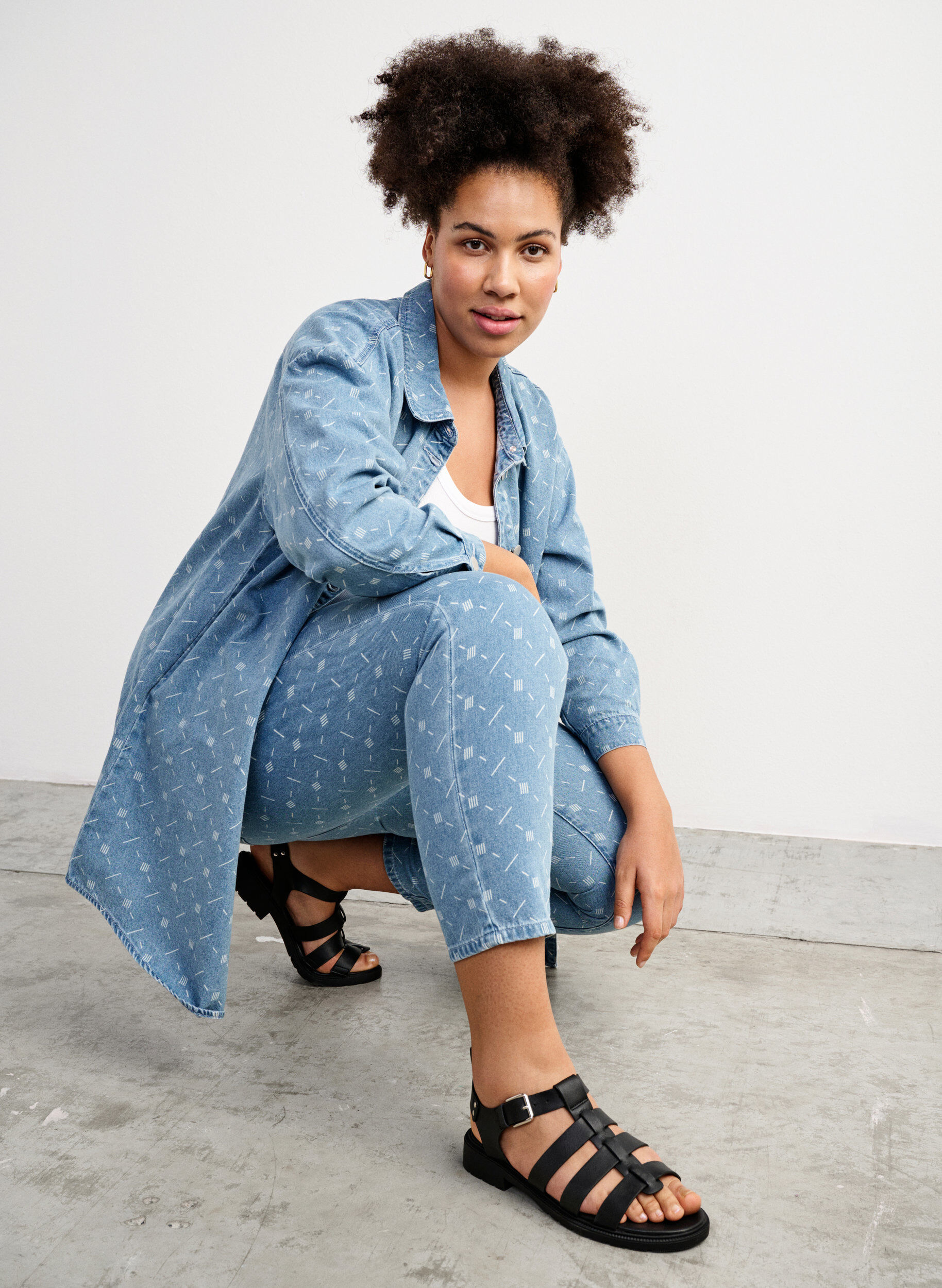 ZizziWide Fit Sandalen aus Leder, Schwarz, Image image number 0