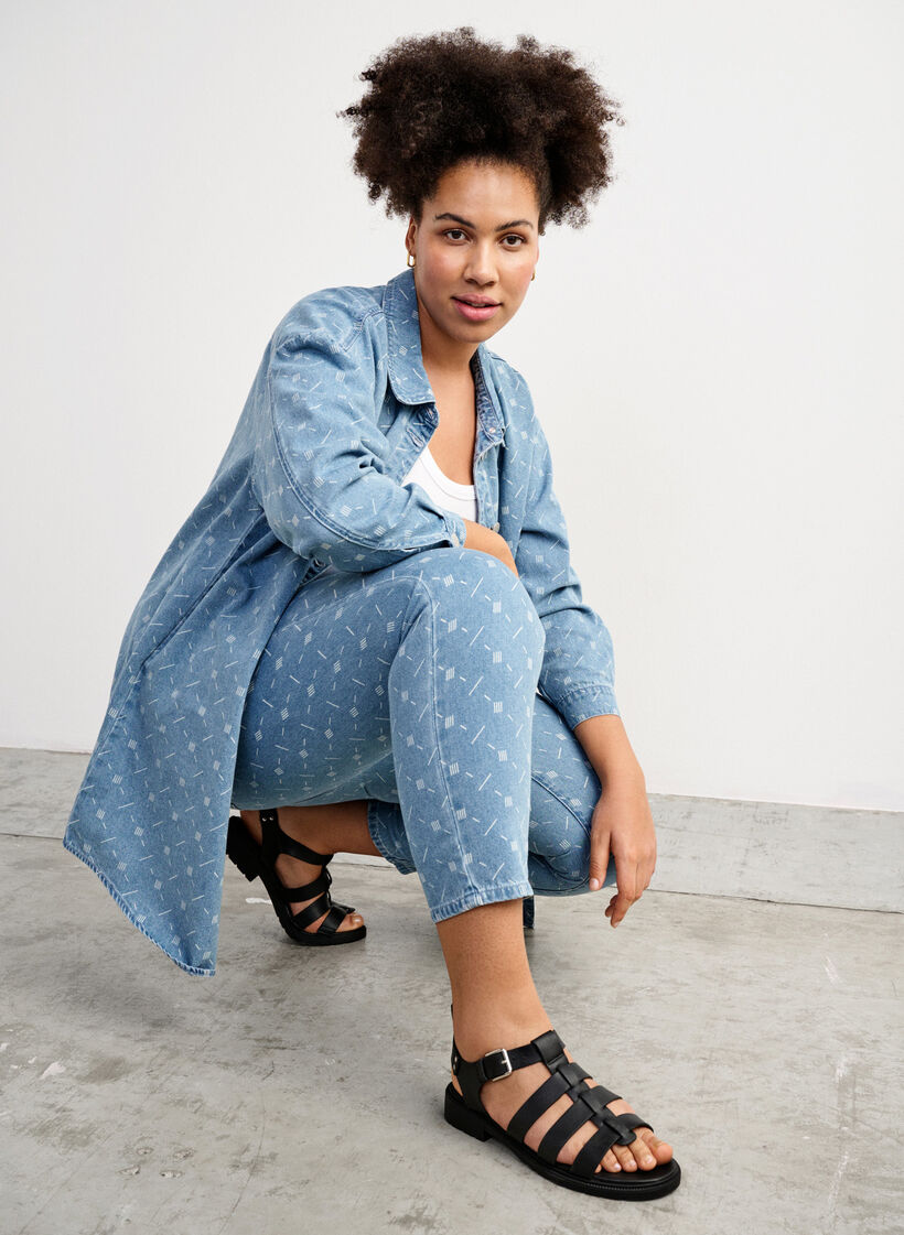 Wide Fit Sandalen aus Leder, Schwarz, Image image number 0