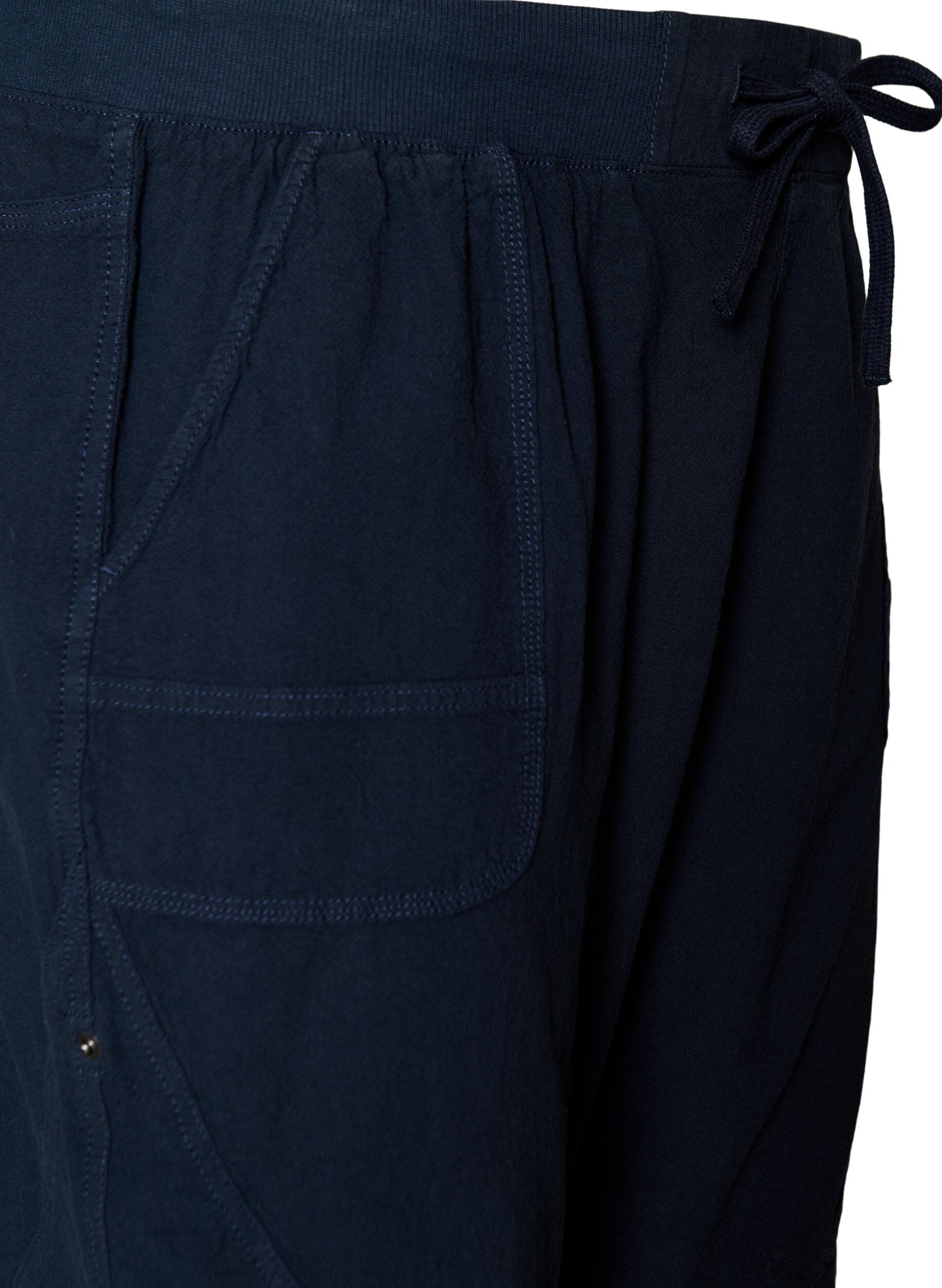 ZizziLockere Shorts aus Baumwolle mit Taschen, Blau, Packshot image number 2