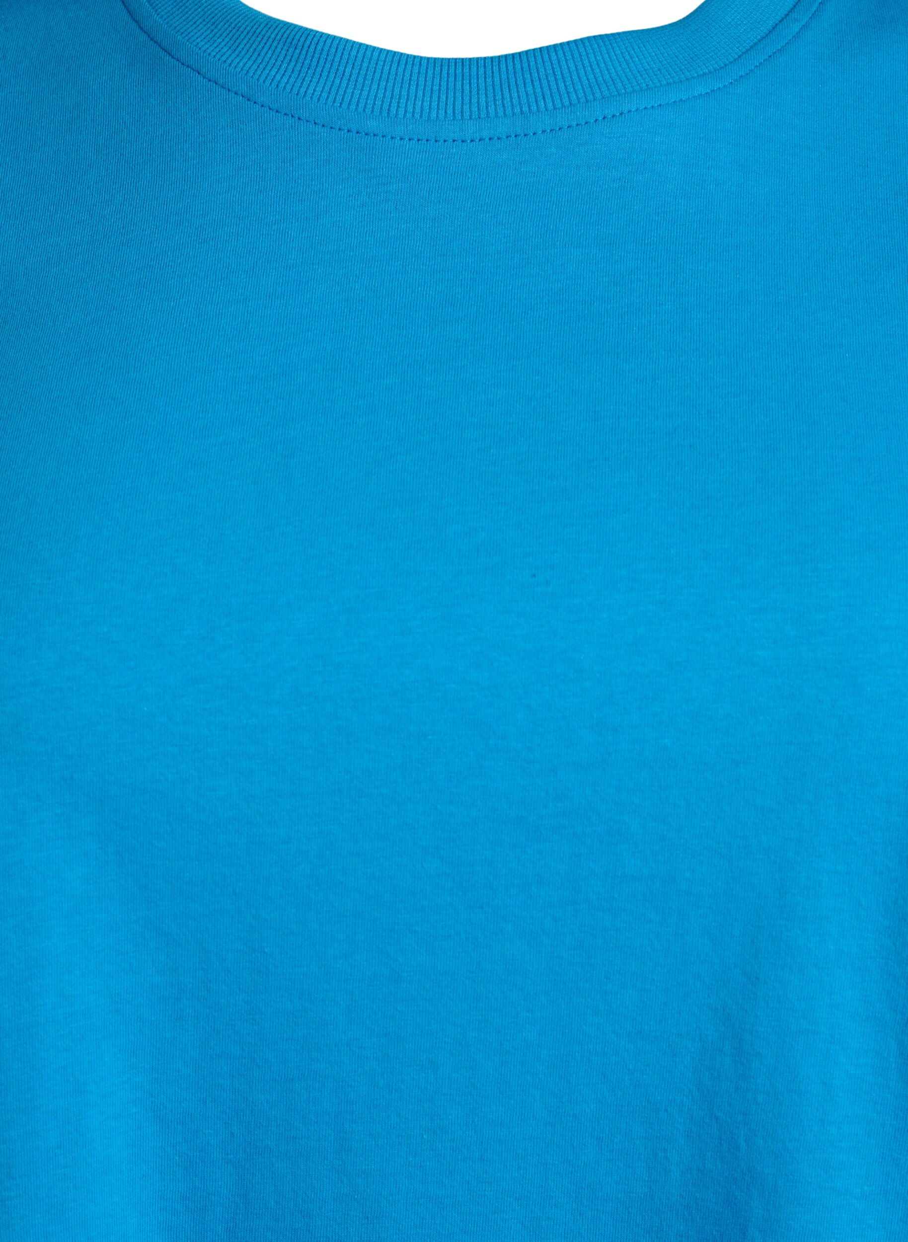 ZizziBasic-T-Shirt aus Baumwolle mit Rundhalsausschnitt, Blau, Packshot image number 2