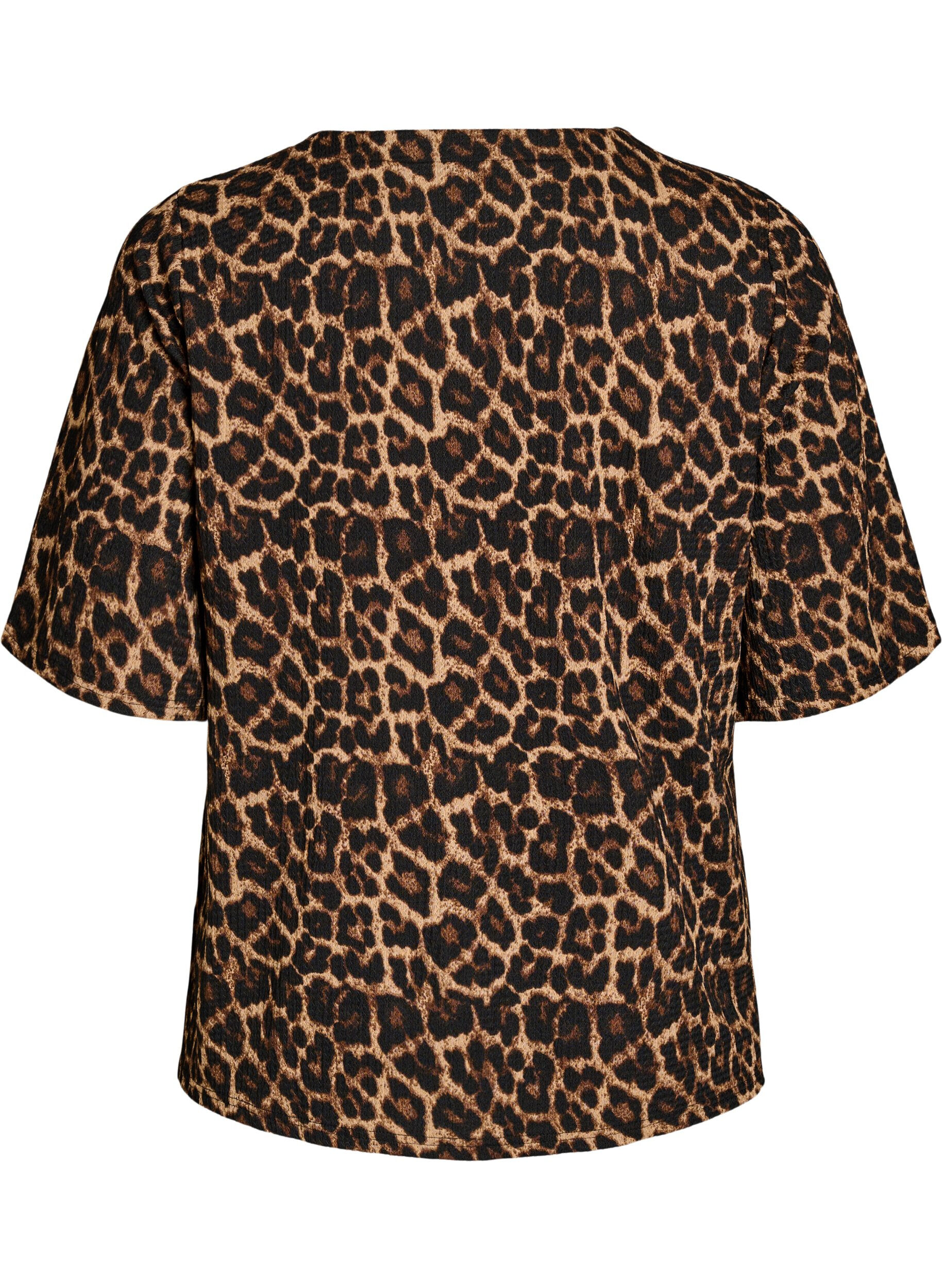 ZizziKurz&auml;rmelige Bluse mit Struktur und Knopfleiste, Schwarz, Packshot image number 1