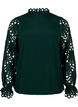  Viskosebluse mit crochet Ärmeln, Scarab, Packshot image number 0