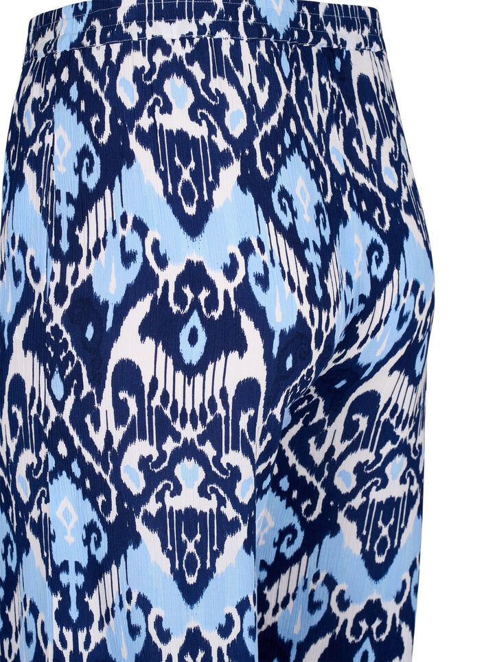 Culotte-Hose aus Viskose mit Aufdruck, Blue Ethnic AOP, Packshot image number 3