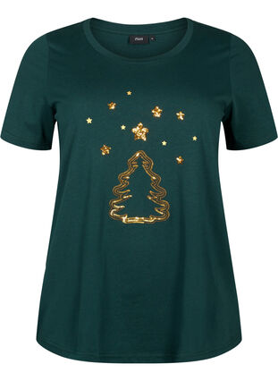 Weihnachts-T-Shirt mit Pailletten, Scarab W.  Tree, Packshot image number 0