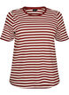 Gestreiftes T-Shirt mit gerippter Struktur, Rot, Packshot image number 0