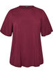 Kurz&auml;rmelige, gewebte Bluse mit Rundhals, Rot, Packshot image number 0