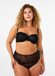 Mesh-Brazilian-Slip mit Stickerei, Black, Model image number 0