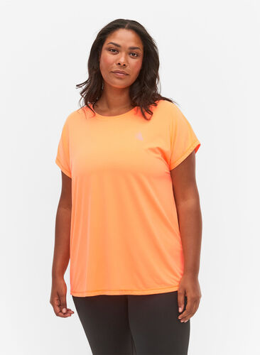 Kurzarm Trainingsshirt, Neon Orange, Model image number 0