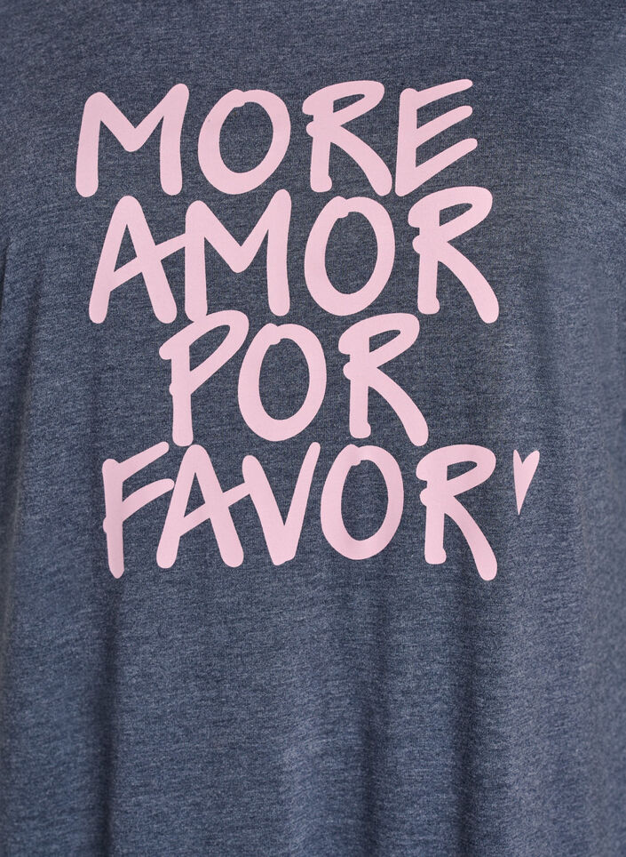 Kurz&auml;rmliges Nachthemd mit Textdruck, Grau, Packshot image number 2