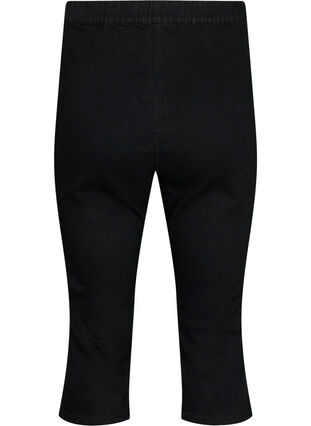 FLASH - Hoch taillierte Capri-Hose aus Denim mit Slim Fit, Black, Packshot image number 1