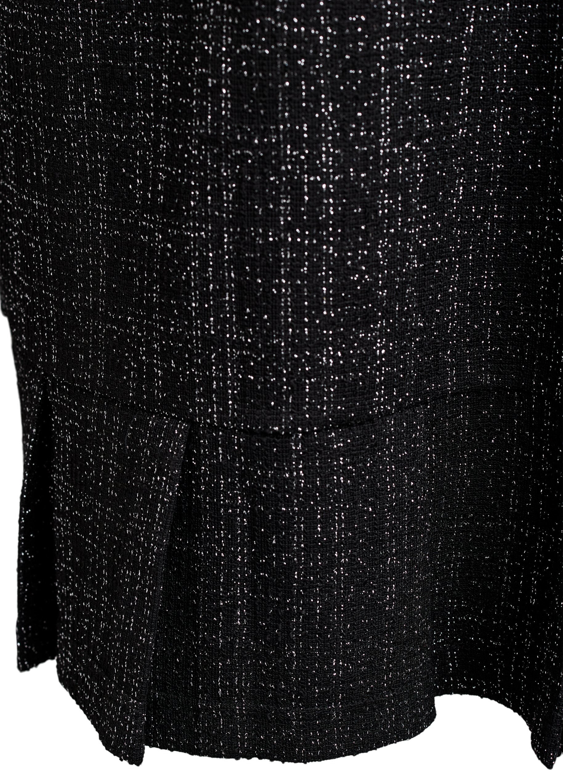 ZizziKurzes Boucl&eacute;-Kleid mit Zierkn&ouml;pfen, Schwarz, Packshot image number 3