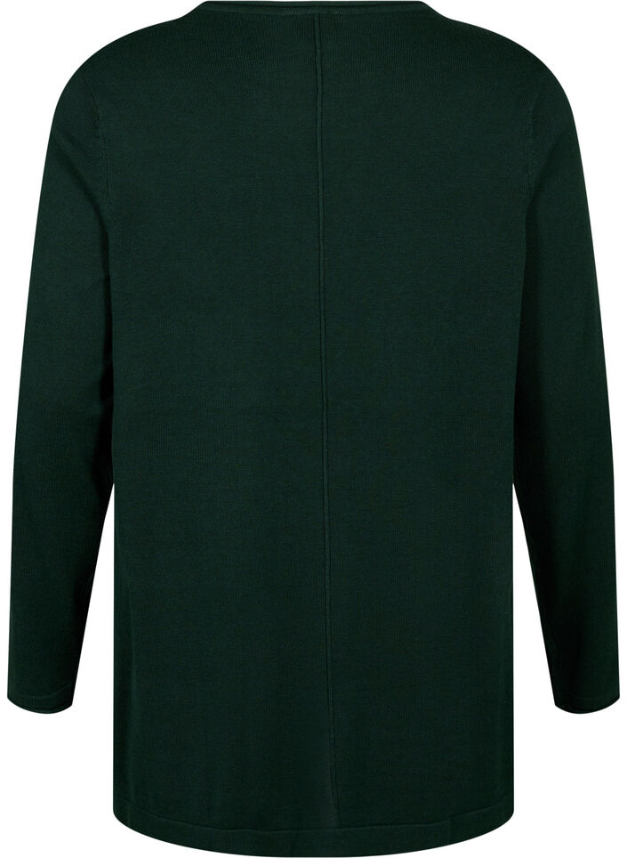 Gestrickte Bluse aus Baumwoll-Viskose-Mischung, Gr&uuml;n, Packshot image number 1