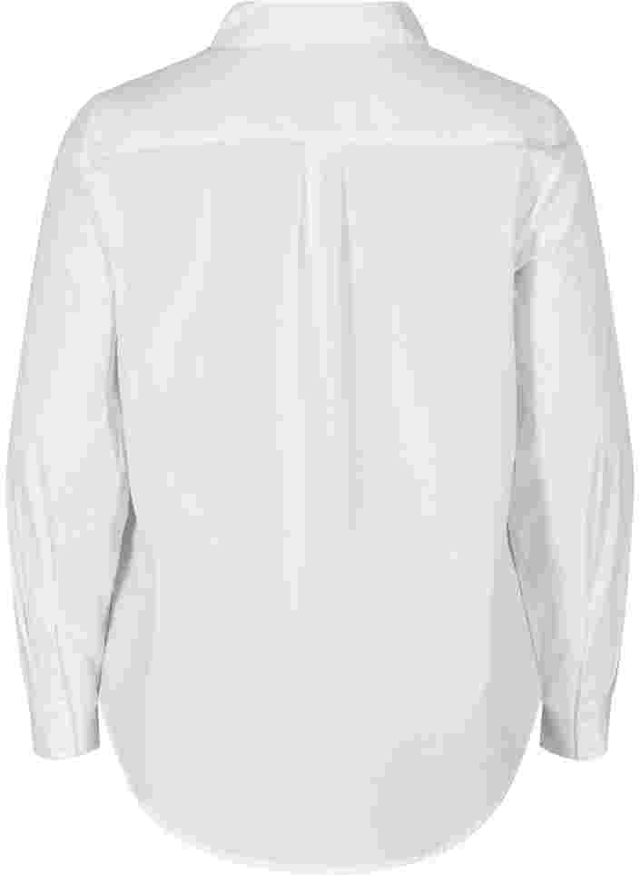 Hemdbluse aus Bio-Baumwolle mit Kragen und Knöpfen, White, Packshot image number 1