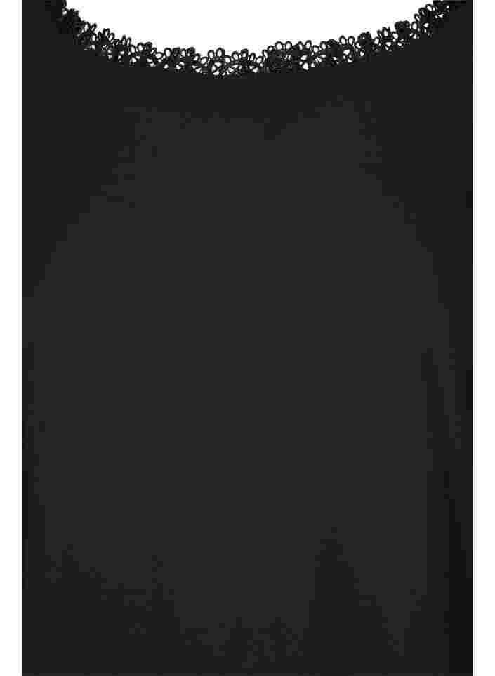 Bluse mit 3/4 Ärmeln und Spitzenrücken, Black, Packshot image number 2