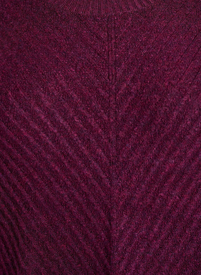 Kurzes Strickkleid mit V-f&ouml;rmigem Strukturmuster, Lila, Packshot image number 2