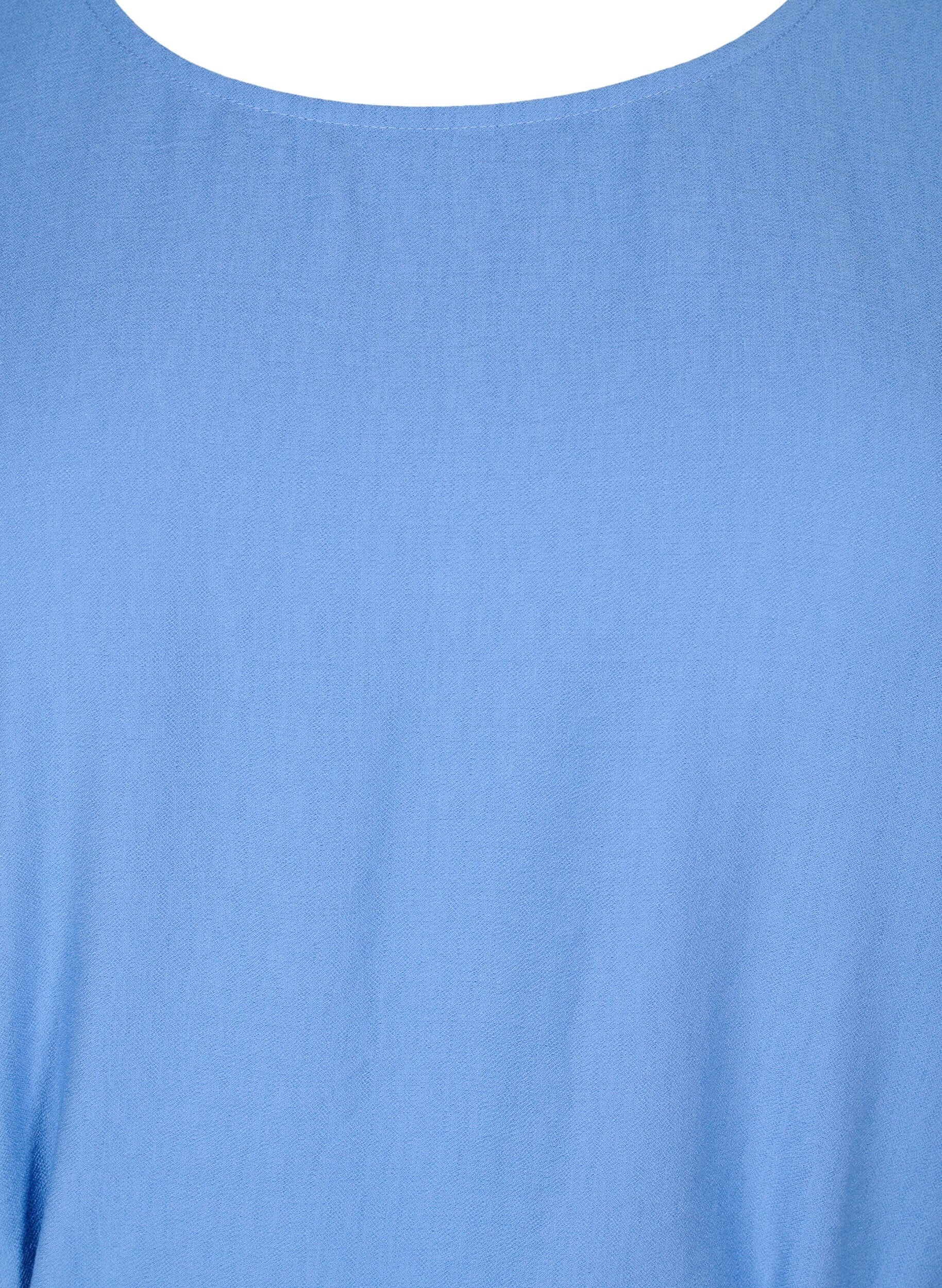 ZizziKurzes Kleid mit lockerer Passform und Bindeg&uuml;rtel, Blau, Packshot image number 2