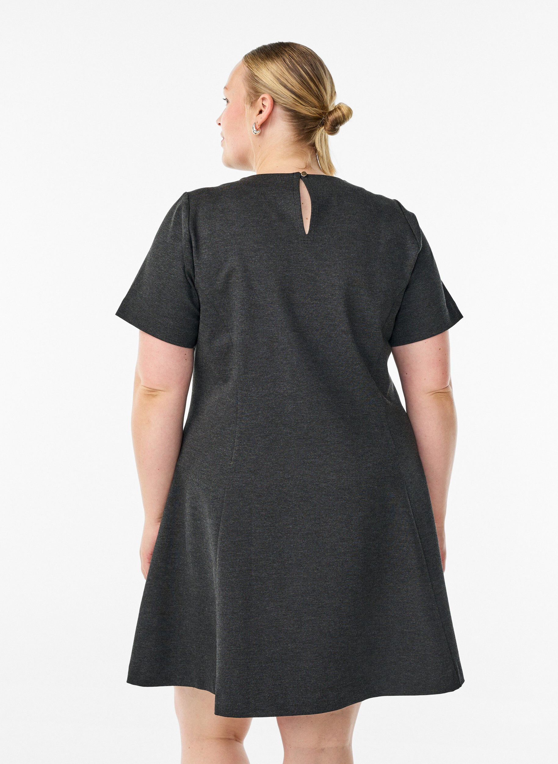 ZizziKurzes A-Linien Kleid aus Jersey, Grau, Model image number 2