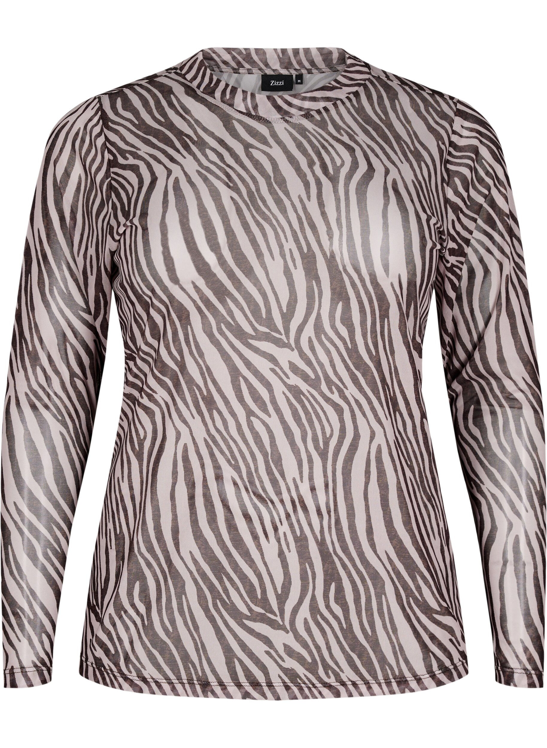 ZizziMesh-Top mit Zebraprint, Schwarz, Packshot image number 0