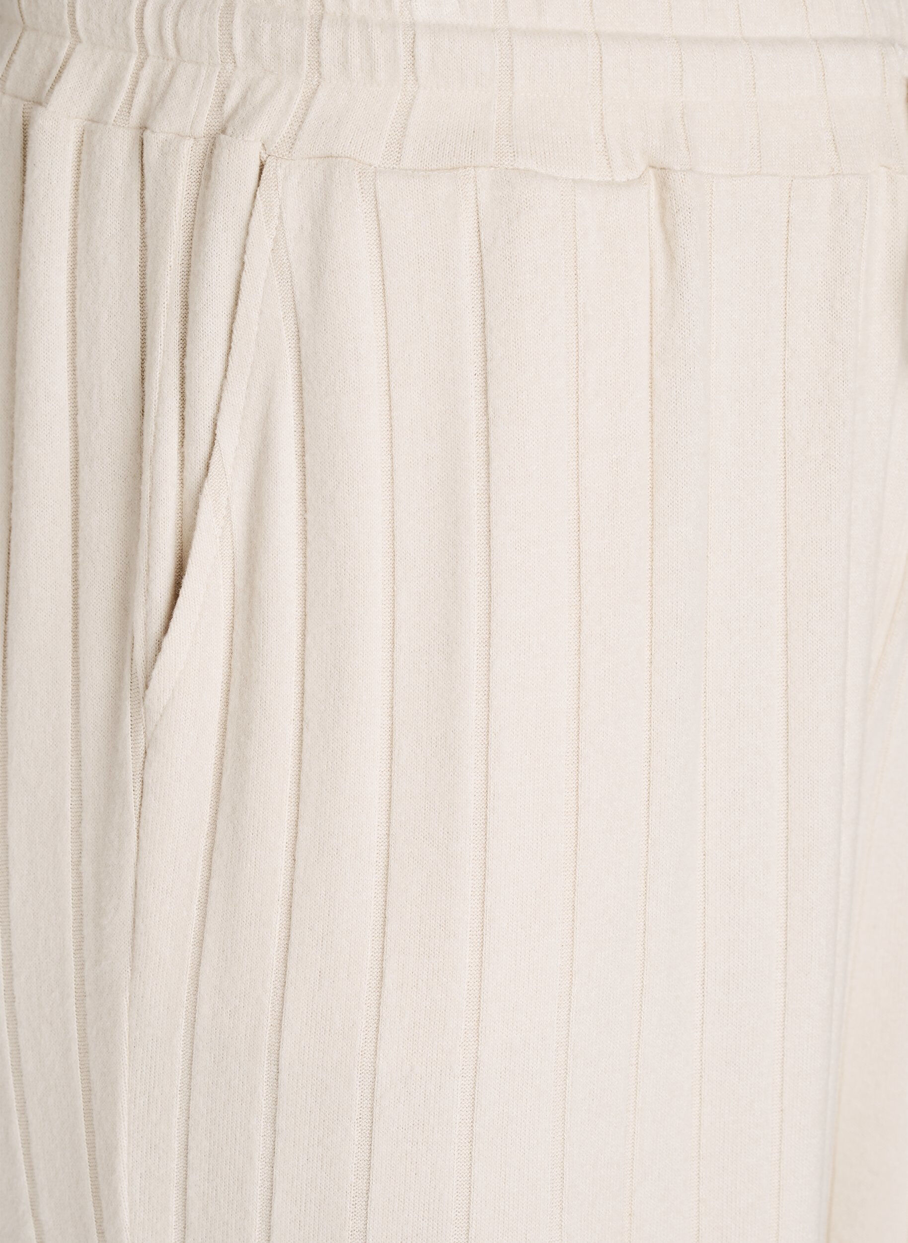 ZizziLoungehose aus geripptem Jersey mit hoher Taille, Beige, Packshot image number 2