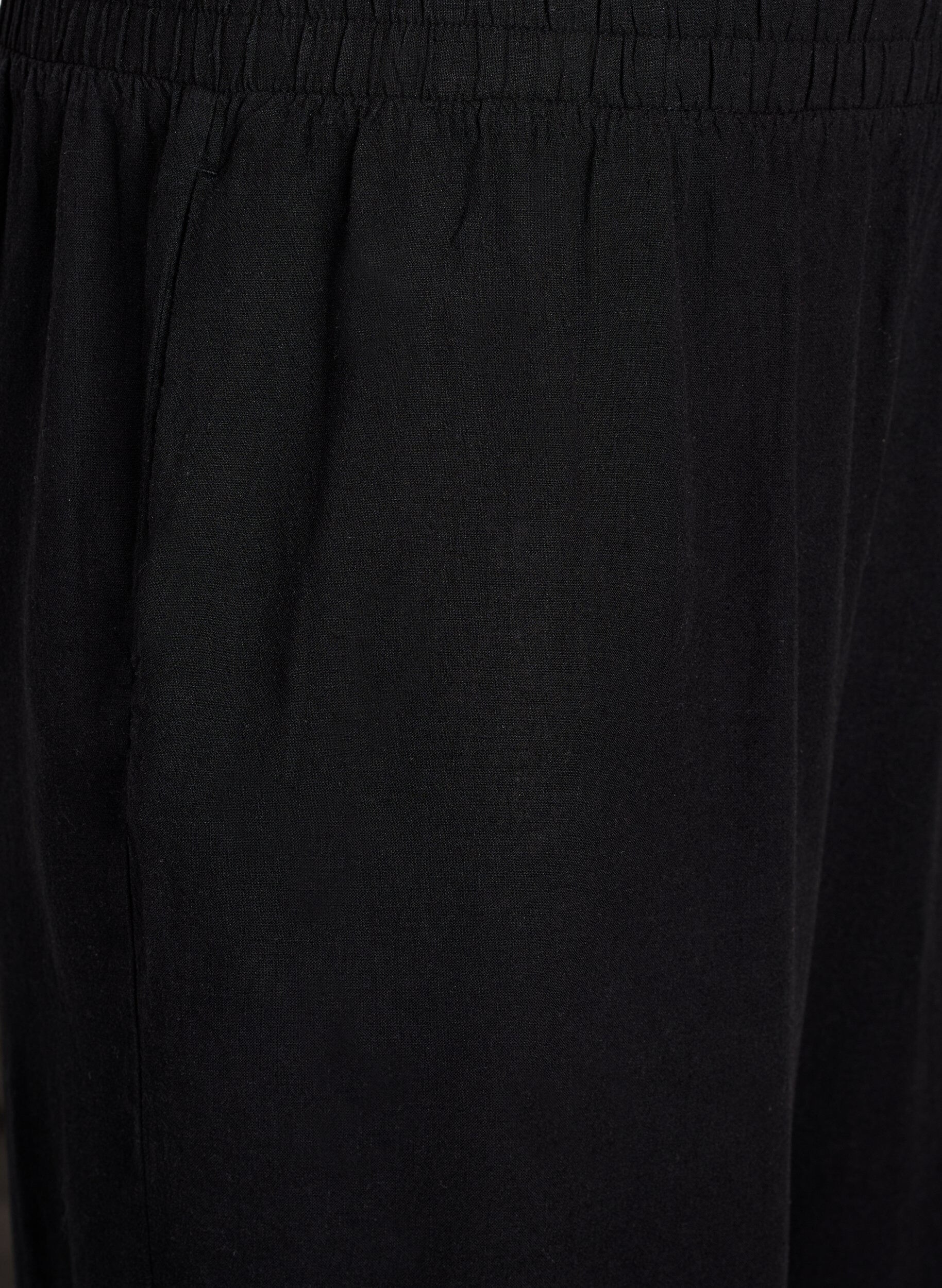 ZizziLockere Hose aus Leinen und Viskose, Schwarz, Packshot image number 2