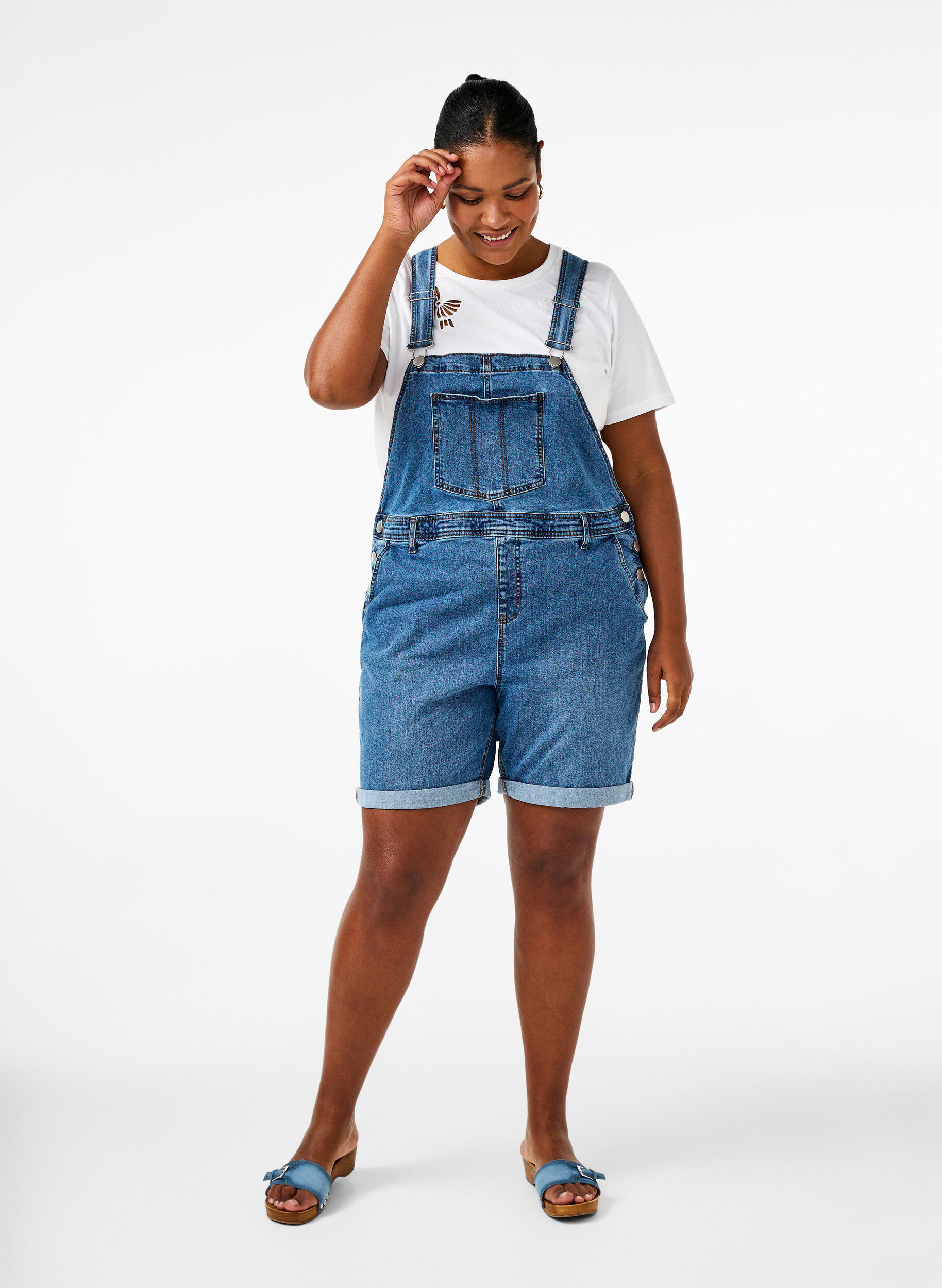 ZizziDenim Overalls Kurze Hosen, Blau, Model image number 1